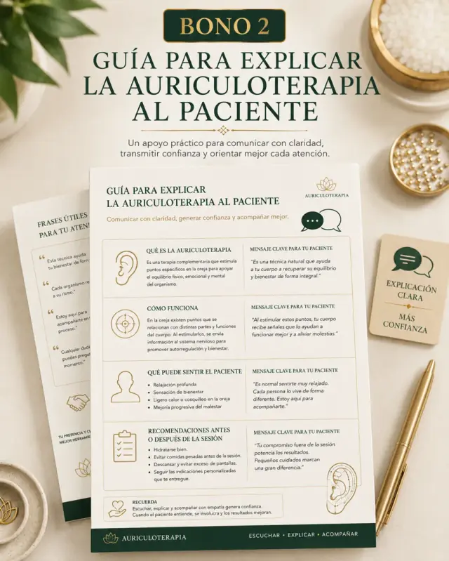 Bono 2 — Guía para Explicar la Auriculoterapia al Paciente