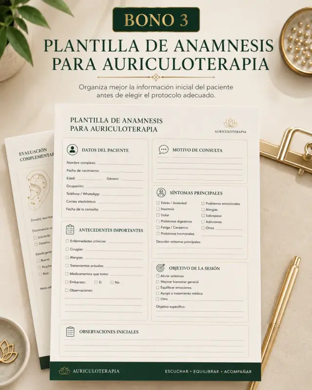 Bono 3 — Plantilla de Anamnesis para Auriculoterapia